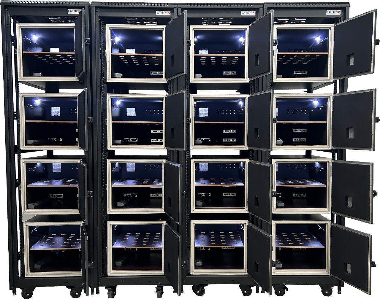 LabiFix Certified Multi-Bay High Isolation RF Shielded Rack and Enclosure Matrix